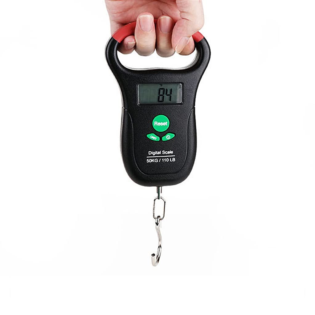 JFDBGU 50Kg/10g Hanging Scale Portable Digital Hand HeldHook Electronic Weighting Luggage Scale LED Display