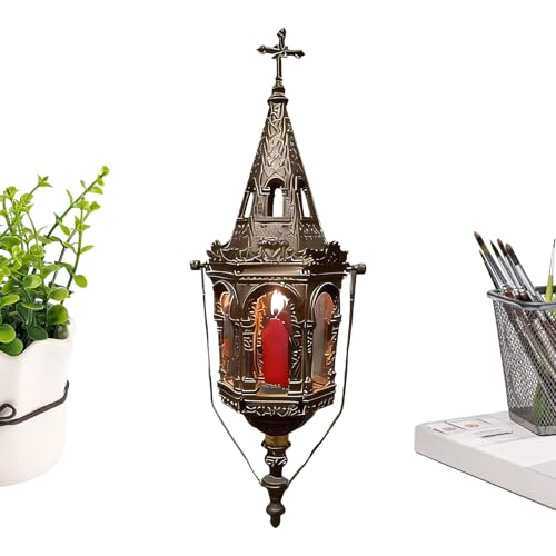 Linterna De Vela - 25x8x8cm Decoración De Linternas Decorativas, Centro De Mesa Gótico Vintage para Interiores Al Aire Libre Sala De Estar Dormitorio Cocina Oficina Jardín Patio Mesas De Escritorio