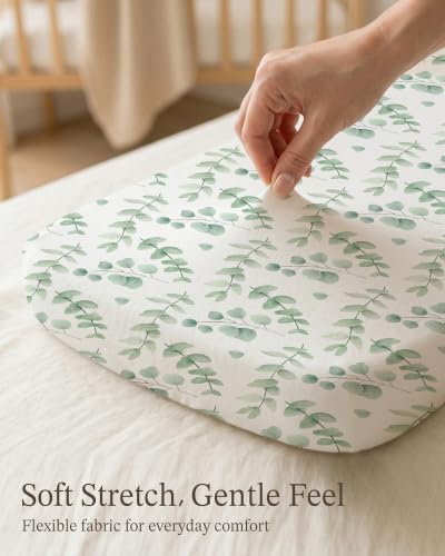 Image of Bedside Bassinet Sheets 2 Pack, 33 x 20 Fitted Bedside Sleeper Sheets, Ultra Soft Breathable Polyester, Ideal for Baby Girl or Boy and Newborns (Bunny Meadow, Bedside Sleeper Sheet)