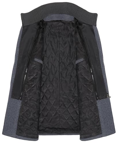 Image of APTRO Men's Pea Coat Wool Jacket Single Breasted Winter Coat Military Coat 1108 Light Gray M