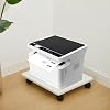 Beeveer 2 Pcs Office Under Desk Printer Stand with 4 Caster Wheels White Movable Printer Copier Shelf and CPU Holder for Home Office Heavy Duty Storage Rack Scanner Fax Machine, 13.78 x 11.81 Inches