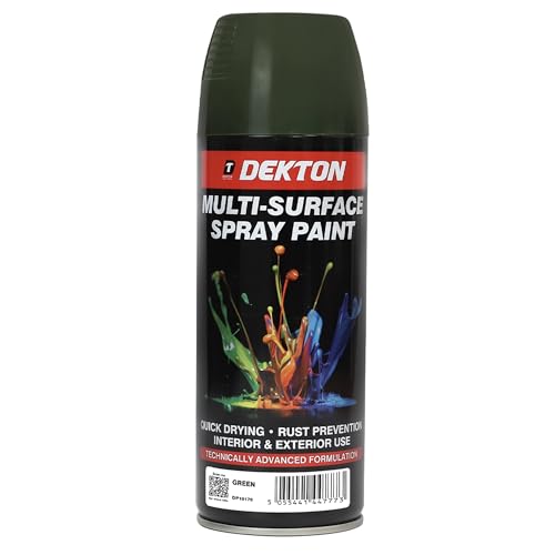 Dekton Multi-Surface Spray Paint Green Quick Drying-Rust Prevention-Interior& Exterior Use 400 ml
