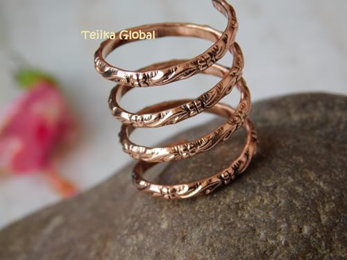 Copper Splint Thumb Wrap Around Ring, Statement finger splint rings, Arthritis Ring For Unisex Splint Ring for PIP or DIP Joint, Gift Handmade Toe Stackable jewelry,3