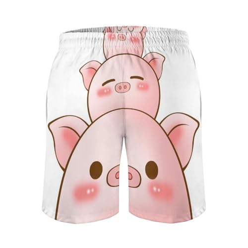 Maillot de bain séchage rapide cochon mignon avec cordon et poches UMENG - 6