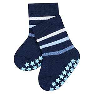 FALKE Unisex Baby Multi Stripe Catspads B Hp pantoffelsokken, Blauw Marine 6120, 74/80 cm