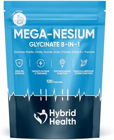 Magnesium Glycinate 8-in-1 Supplement 2200 MG - 120 Vegan Capsule...