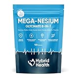 Magnesium Glycinate 8-in-1 Supplement 2200 MG - 120 Vegan Capsules, Magnesium Glycinate, Taurate, Malate, Citrate, Chloride, Sulfate, Oxide, L-Theanine, Mega-nesium 8-in-1 Complex