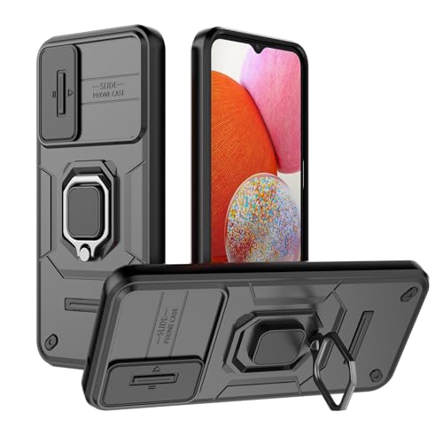 Image of CamShield Pro Case with Slide Camera Protection and Ring Stand Bumper Back Case Cover for Samsung Galaxy A14 5G (Black)