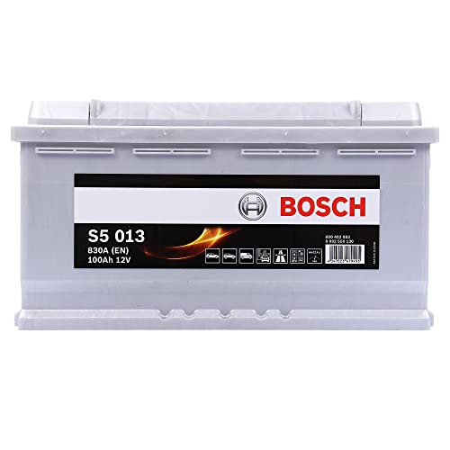 BOSCH Batería 100, Ah 830, A/EN 0 092 S50 130 L 353mm B 175mm H 190mm Compatible con VW TOURAN 1T1, 1T2 Transporter T4 Bus 70B, 70C, 7DB, 7DK, 70J, 70K, 7DC, 7DJ GOLF III 1H1 Touareg 7LA, 7L6, 7L7