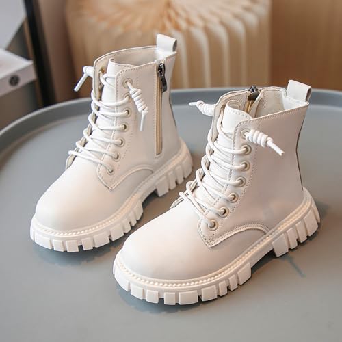Girls Ankle Boots Lace Up Waterproof Combat Boots Side Zipper Ankle Booties for Toddler/Little Kid/Big Kid3