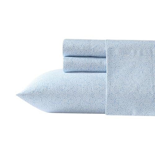 Laura Ashley &ndash; Queen Size Sheet Set, Soft Cotton Sateen Bedding with Fitted Sheet and Pillowcases...