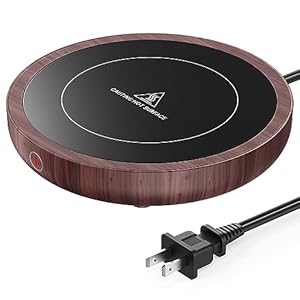 SWEETFULL Coffee Mug Warmer, 36W Electric Coffee Cup Warmer for Desk with 3-Temp Settings Advanced Temperature-Controlled Beverage Warmers Heating Plate for Coffee, Milk, Tea, Candle Wax – Wood