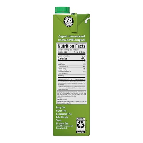 Pacific Foods Organic Unsweetened Coconut Milk
