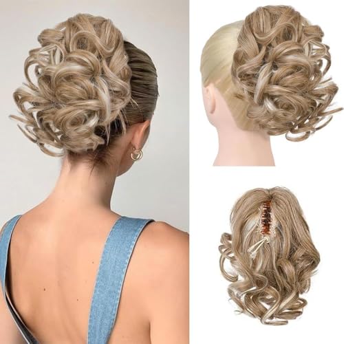 HSAJS Chignon Riccio Sintetico Clip Mini Artiglio Coda Capelli Posticcio Extension Acconciatura Updo Elegante
