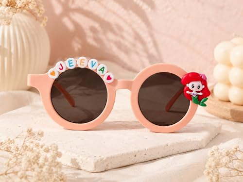 Image of PLAS ART STUDIO Customised round sunglasses Kids Sunglasses Get Kids Name on Frame For Girls & Boys. (Recommended Age 2+)