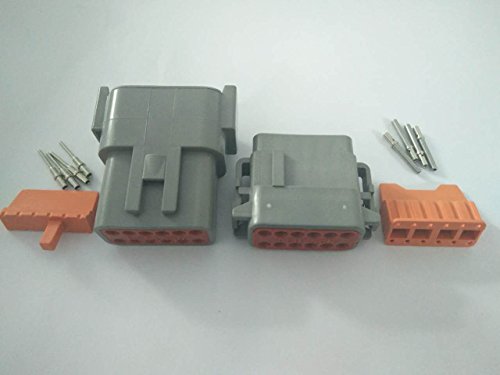 cnkf 1 Sets Deutsch DTM 12 pin gris macho y hembra Auto impermeable Cable eléctrico Conector Plug DTM06-12S/DTM04-12P Cover