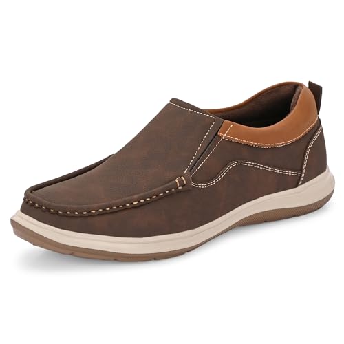 Image of Centrino Slip On Shoes for Man | Loafers for Men Stylish | Soft Cushioned Insole | Lightweight Comfortable Moccasins | Hand-Stitched Design | Casual Mens Loafer Shoes for All-Day Comfort (9785)