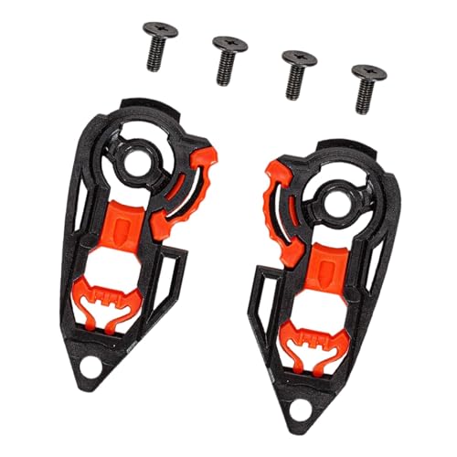Generic 2Pcs Helmet Visor Shield Gear Base Plate Set,Shield Gear Base Tool,Replacement, Spare Parts for K1, 7.5cmx3.2cm, Black orange