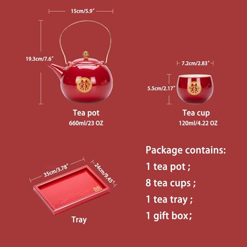 Juego de té para tostadas de compromiso y bodas tradicionales con 8 tazas 4