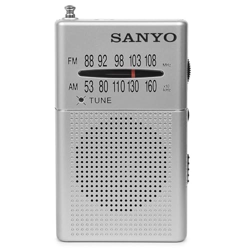 Radio Sanyo de Bolsillo Am/FM Color Plata Modelo ks125P
