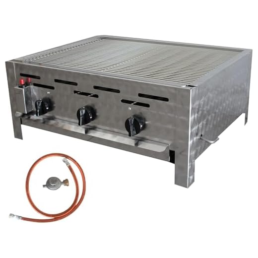 BSR-Grillen Profi Gasgrill mit Grillrost, 3-flammig, Piezo Zünder, 3 x Gasregler stufenlos regelbar, Gasbräter inkl. Grillrost, Abtropfblech, Brennerabdeckung, Gasschlauch und Druckminderer