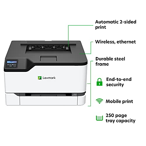Lexmark C3326Dw Color Laser Printer With Ethernet, Mobile-Friendly, Wireless Office Printer With Automatic Two-Sided Printing (3-Series) #TOP2