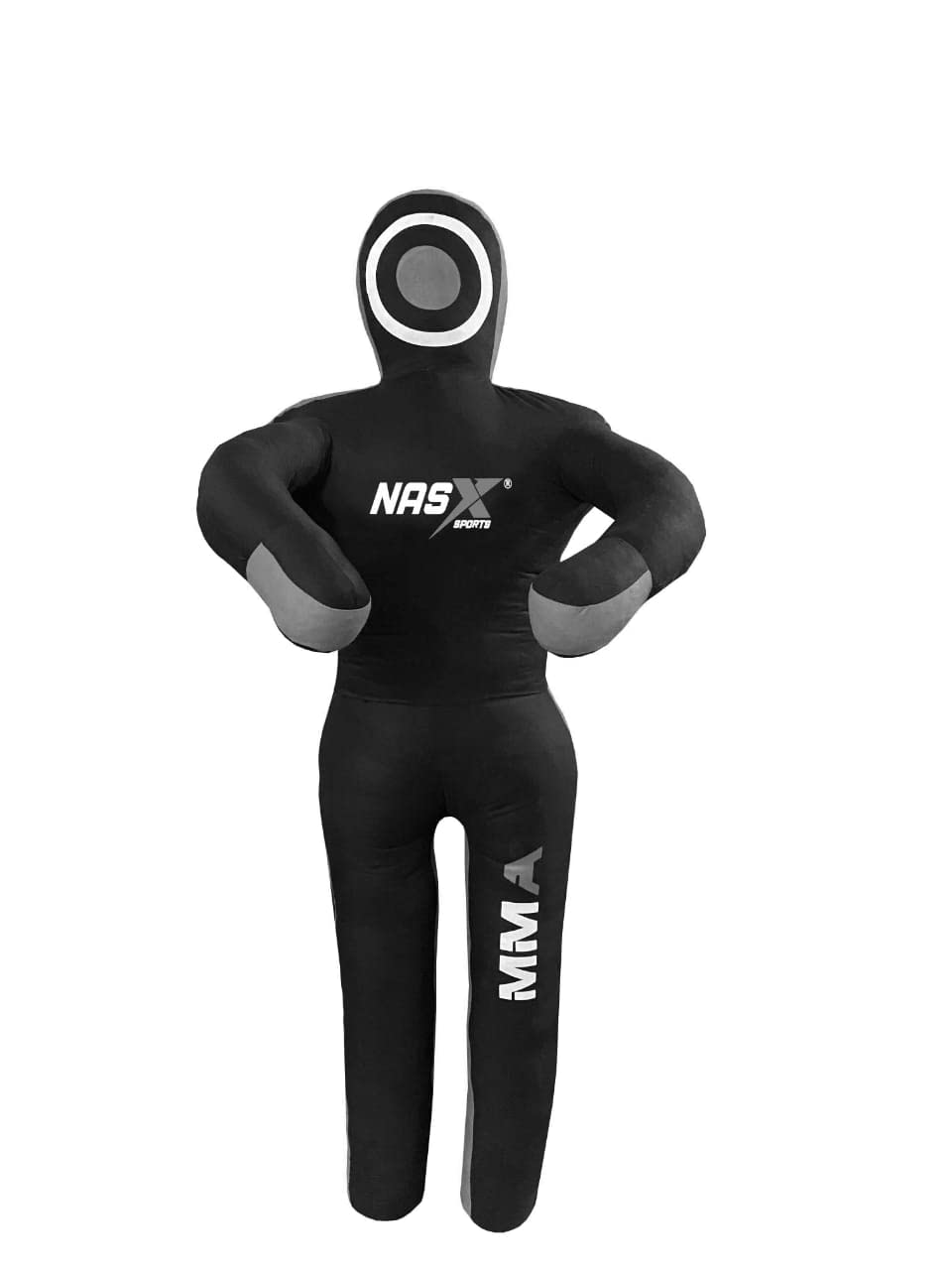 NASX Sports Grappling Canvas Dummy Jujutsu MMA Wrestling Judo Karate Boxing 4FT 5FT 6FT Unfilled (Black and Grey, 5)