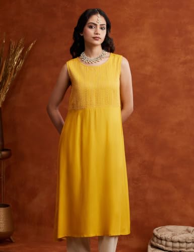 Image of Amazon Brand - Myx Women's Layered Kurta Set with Dupatta | Salwar Suit Set (Available in Plus Sizes)