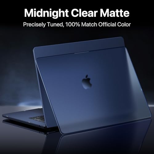 Image of Soonjet for MacBook Air 15 inch Case, M5 M4 M3 M2 2026-2023 Keyboard Cover | 100% Color Match, Midnight Blue, Clear Matte, Anti Fingerprint & Scratch, Protective Laptop Hard Shell, Ultra Thin, Snug Fit