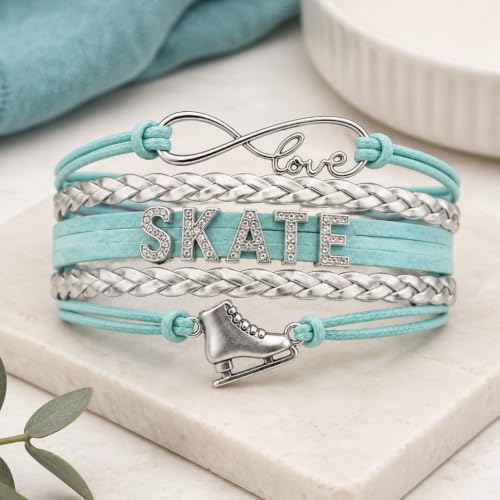 Image of Sportybella - Figure Skating Bracelet, Figure Skating Jewelry, Ice Skating Jewelry, Ice Skate Charm Bracelet - Figure Skating Gifts for Her