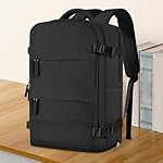 coowoz Travel Backpack For Women Men,Carry On Backpack,Hiking Backpack Waterproof Outdoor Sports Rucksack Casual Daypack Travel Essentials(Black) 25L - Image 2