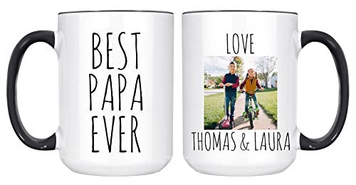 Personalized Best Papa Ever Photo Mug