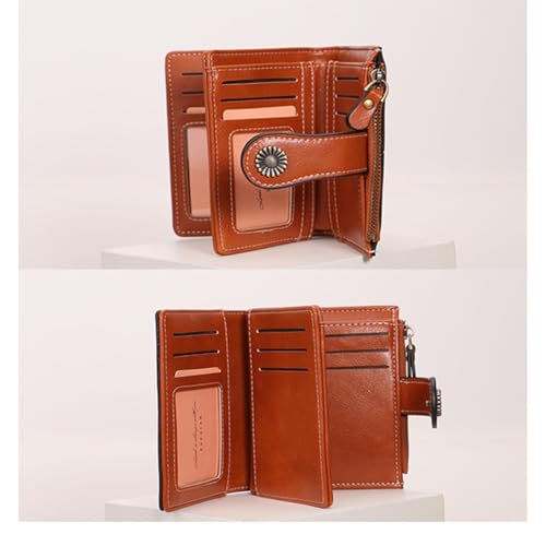 Explosive Anti-Theft Brush Zipper Wallet, Multi-Card Slot, Buckle Wallet, European and American Fashion Short Women's Wallet2