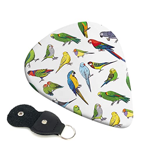 ギターピック 6枚セット 0.46mm 0.71mm 0.96mm エレキギター ベース用ピック ウクレレ ギター ABS素材 エレクトリック アコースティック 弦楽器 初心者 トライアングル ピック( パロットのパターン )