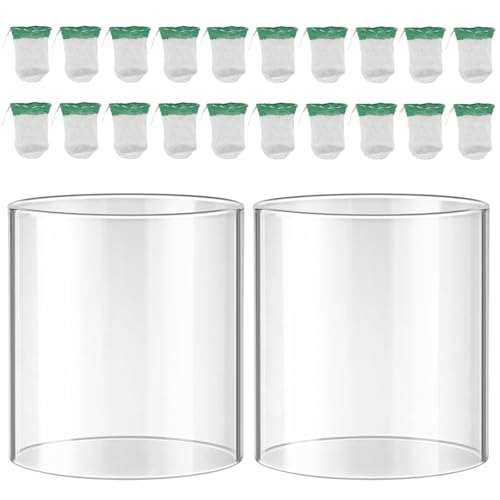 GXFCCYXT 20-Pack String Tie Lantern Mantles with 2 Pcs Lantern Globe Replacement Glass Glass Globe Compatible with Coleman Fueled Lanterns Replacement Suitable for Outdoor Camping Lantern
