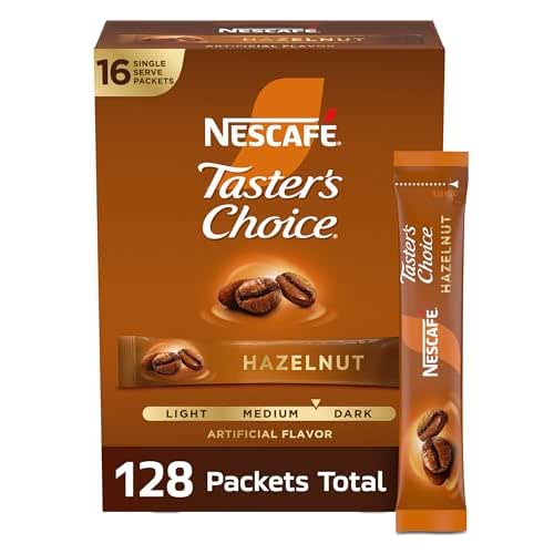 Nescafe Taster's Choice Instant Coffee Beverage, Hazelnut, 16 count (Pack