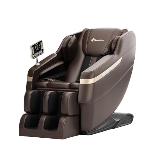 Real Relax 2024 Massage Chair, Full Body Massage Zero Gravity Mode, with Foot Massage, Bluetooth, LCD, Waist Heater, Brown