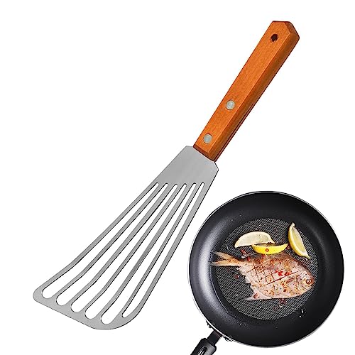 Povanjer Espátula para pescado | Espátulas estriadas antiadherentes | Antiadherente Cómodo Antióxido, Pala para filete para ñoquis, freír, Carne, Asar, Girar, Voltear, Pescado