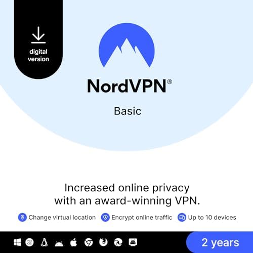 NordVPN Basic, 10 Devices, 2-Year, Premium VPN Software, Digital ...