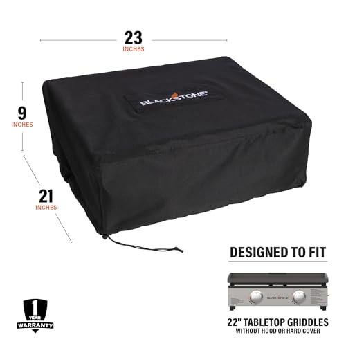 Image of Blackstone 1724 22 inch Tabletop Griddle Cover for griddles Without a Hood or Hard Cover, Weather Resistant, Black