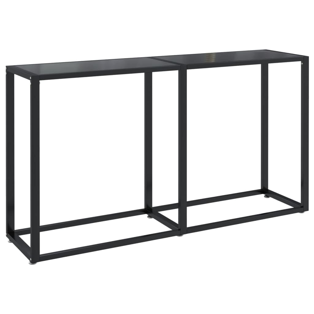 vidaXL Konsolentisch Konsole Beistelltisch Flurtisch Sideboard Ablagetisch Wandtisch Glastisch Tisch Schwarz 140x35x75,5cm Hartglas Stahl