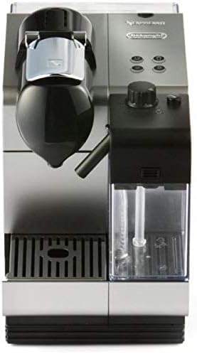 Жогорудан төмөн view of Nespresso Lattissima+ machine showing water tank, milk frother, and control buttons.