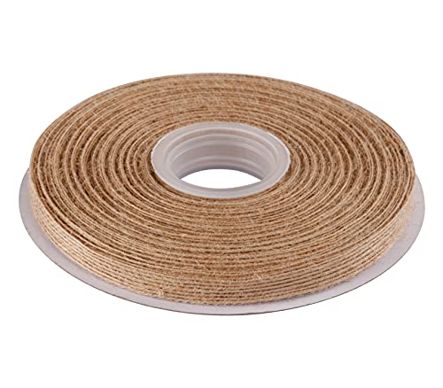 Joycrosso 9mm Wide Natural Burlap Fabric Natural Jute Beautiful Burlap Ribbon Great for Wedding Gift Wrapping Home Décor Floral Arrangement