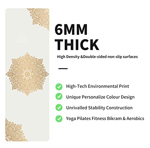 Nuveti Yoga Mat Eco Friendly Tpe Non Slip Fitness Exercise Mat With Carrying Bag,72"X24" Extra Thick 6Mm Exercise & Workout Mat For Yoga, Pilates Fitness And Floor Exercises #TOP3