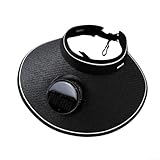 Pumixiy Sombrero de verano con ventiladores, sombrero de ala ancha vacía para protección UV, sombrero recargable de 600 mAh para pesca, camping, senderismo, solar/USB dual (sombrero de paja grande