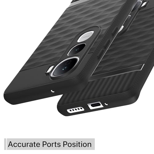 Image of Pikkme Back Cover for Vivo Y400 Pro 5G Camera Protection 3D Hexa Cube Design Silicone Protective Bumper Case (Black)