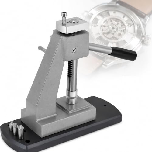AMQYDT Outil De Fermeture De Fond De Boîtier Pour Verre Cristal, Outil De Fermeture De Fond De Boîtier De Montre Avec 25 Matrices En Alliage D'aluminium, Hauteur Réglable Pour Les Fonds À Clipser