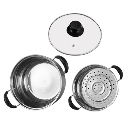 GLEAVI 1 Juego Olla Inoxidable con Vaporera y de Utensilios de Cocina Multifuncionales para Cocción de y Verduras