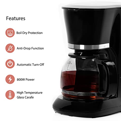 GEEPAS-15L-Filter-Coffee-Machine-800W-Coffee-Maker-for-Instant-Coffee-Espresso-Macchiato-More-Boil-Dry-Protection-Anti-Drip-Function-Automatic-Turn-Off-Feature-Standard--2-Year-Warranty