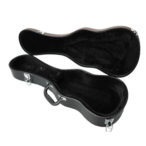 LYKOS Student 23\" Concert Python Pattern Leather Ukulele Case Classic Hard Case (Black) - Thumbnail 7